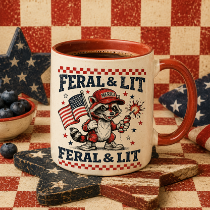 Funny Americana raccoon shirt PNG for POD