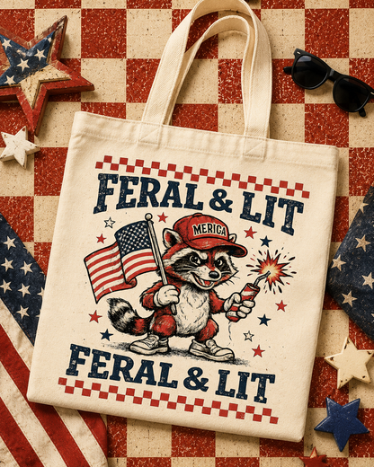 Retro Fourth of July raccoon sublimation graphic