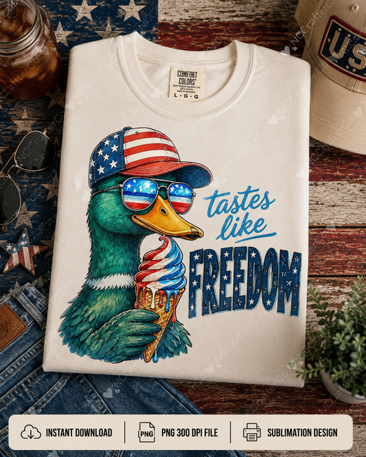 Retro July 4th duck sublimation design