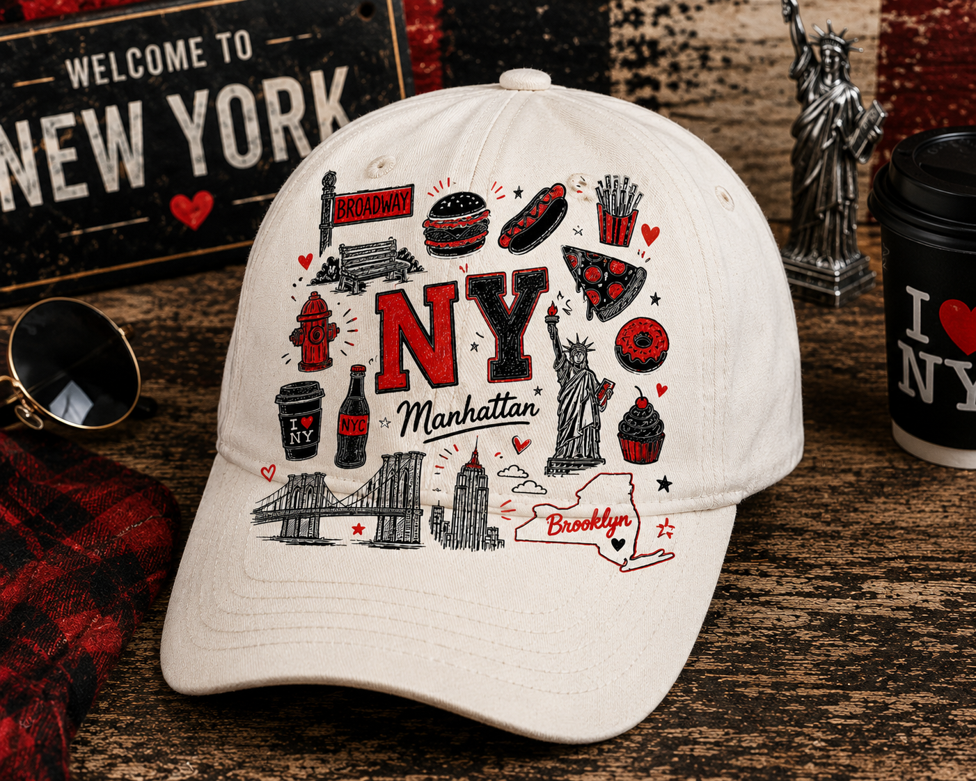 NY Manhattan PNG Digital Download | New York City Sublimation Design for POD Commercial Use