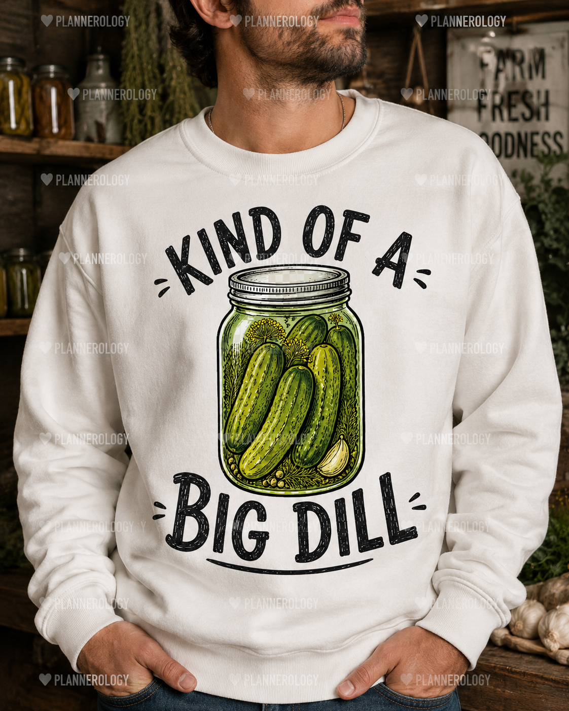 Vintage funny pickle jar PNG design for sublimation projects