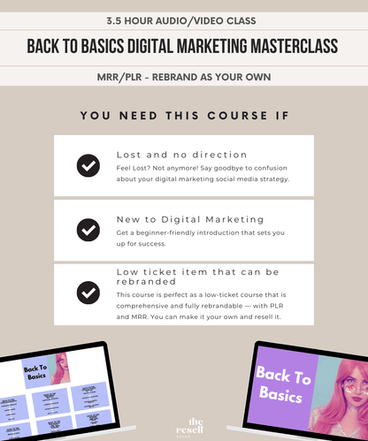 Back to Basics Digital Marketing Masterclass 3.5 Hour Video Course | 25+ Modules | Viral IG 101 Course | Digital Marketing Course with PLR & MRR