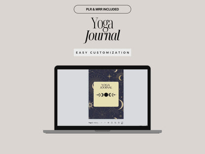 Yoga Journal Canva Template | 20 Pages Editable | Wellness & Mindfulness Planner PLR + MRR | Digital Fitness Journal
