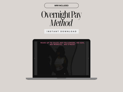Overnight Pay Method eBook with MRR - Digital Download for Passive Income, Resell Rights, Online Business Guide, Instant Download