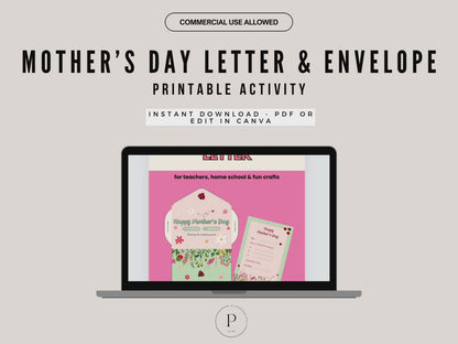 Mother’s Day Letter & Envelope Printable for Kids – Cute DIY Card Activity (Canva Editable + PDF)