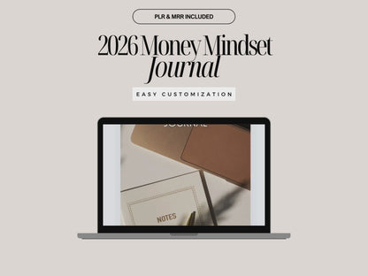 2026 Money Mindset Journal Canva Template | 52 Page Printable PDF | Digital Financial Planner | PLR MRR Resell Rights