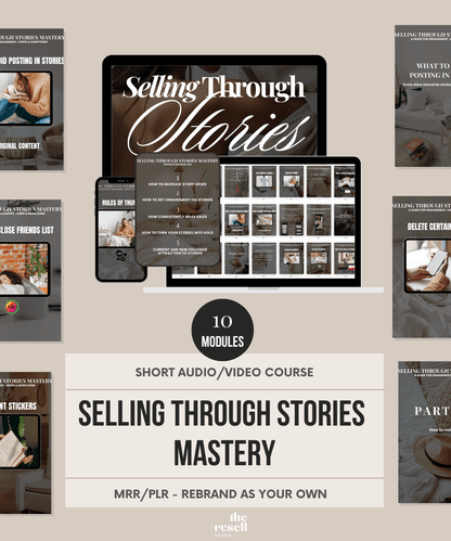 Selling Through Stories Mastery | Video Audio Course | Viral IG 101 Mini Digital Marketing Course PLR & MRR
