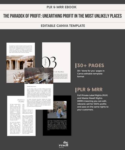 The Paradox of Profit: Unearthing Profit in the Most Unlikely Places | 30+ Pages Digital Marketing eBook| Master Resell Rights (MRR)| PLR | Canva Editable eBook