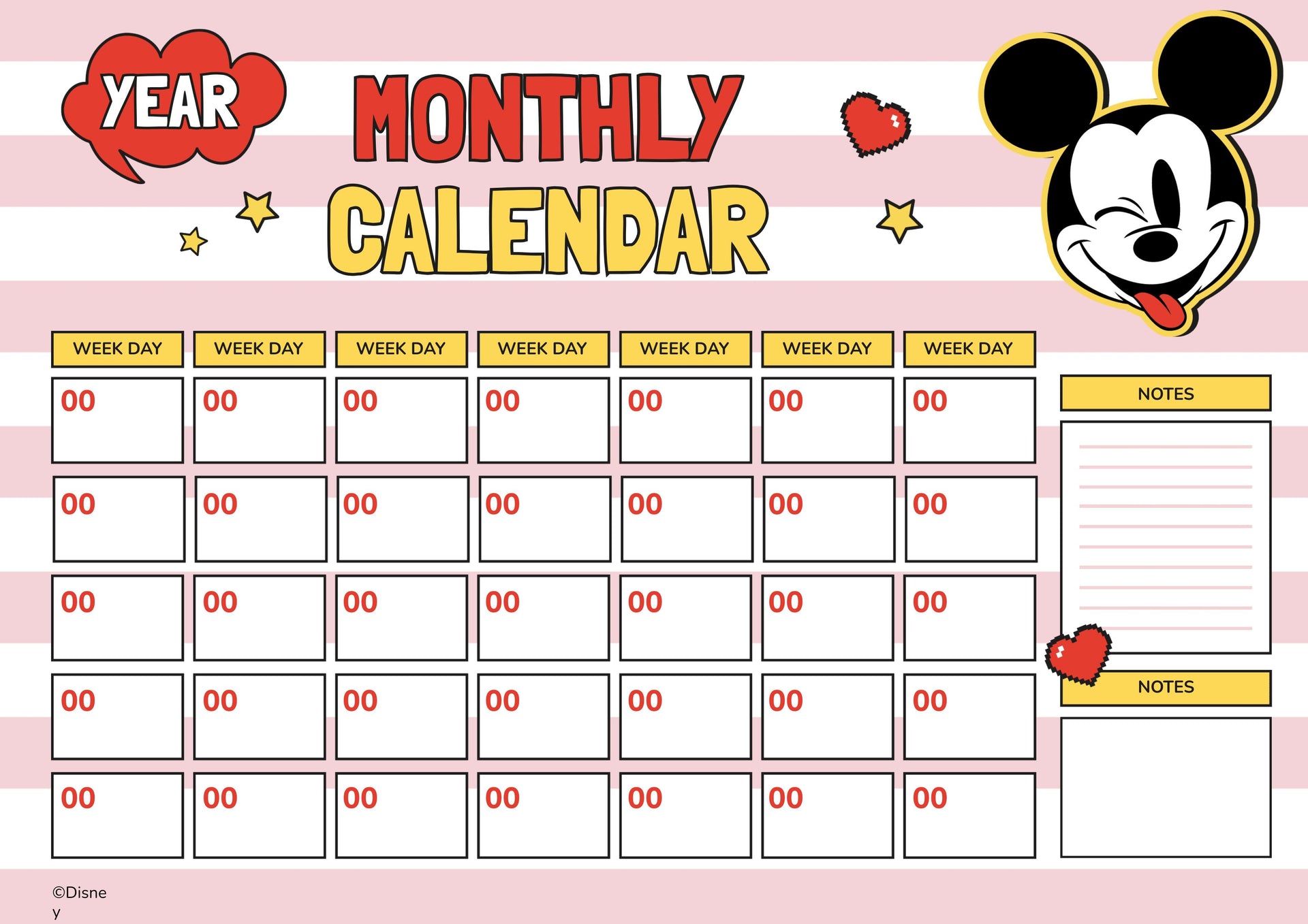 freebie-disney-mickey-mouse-pdf-printable-monthly-calendar-plannerologystudio