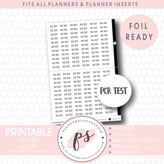 Covid-19 PCR Test Script Digital Printable Planner Stickers (Foil Ready)