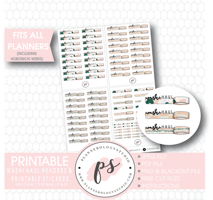 Washi Haul Headers Digital Printable Planner Stickers - Plannerologystudio
