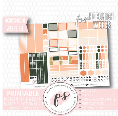Hobonichi Weeks Functional & Basics Digital Printable Planner Stickers Kit - Plannerologystudio