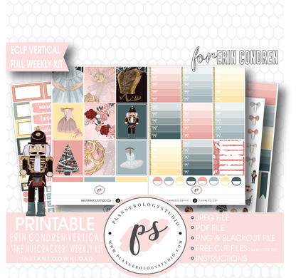 The Nutcracker (Christmas) Full Weekly Kit Printable Planner Digital Stickers (for use with Erin Condren Vertical) - Plannerologystudio