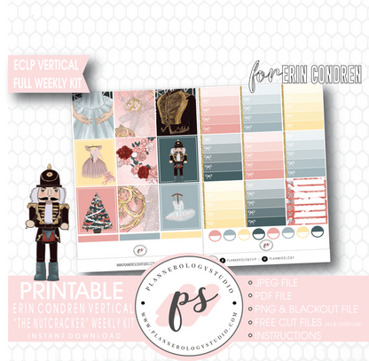 The Nutcracker (Christmas) Full Weekly Kit Printable Planner Digital Stickers (for use with Erin Condren Vertical) - Plannerologystudio