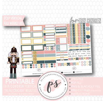 The Nutcracker (Christmas) Full Weekly Kit Printable Planner Digital Stickers (for use with Erin Condren Vertical) - Plannerologystudio