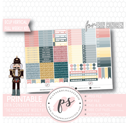 The Nutcracker (Christmas) Full Weekly Kit Printable Planner Digital Stickers (for use with Erin Condren Vertical) - Plannerologystudio