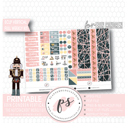 The Nutcracker (Christmas) Full Weekly Kit Printable Planner Digital Stickers (for use with Erin Condren Vertical) - Plannerologystudio