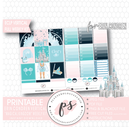 Magical Kingdom (Disney Inspired) Full Weekly Kit Printable Planner Digital Stickers (for use with Erin Condren Vertical) - Plannerologystudio