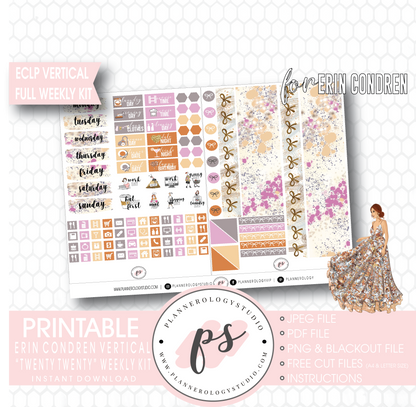 Twenty Twenty 2020 New Years Full Weekly Kit Printable Planner Digital Stickers (for use with Erin Condren Vertical) - Plannerologystudio