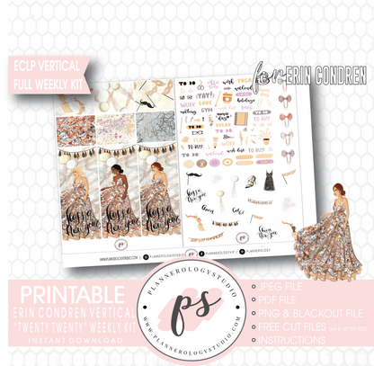 Twenty Twenty 2020 New Years Full Weekly Kit Printable Planner Digital Stickers (for use with Erin Condren Vertical) - Plannerologystudio