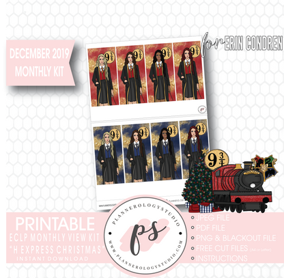 H Express Christmas (Harry Potter) Christmas December 2019 Monthly View Kit Digital Printable Planner Stickers (for use with Erin Condren) - Plannerologystudio