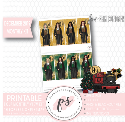 H Express Christmas (Harry Potter) Christmas December 2019 Monthly View Kit Digital Printable Planner Stickers (for use with Erin Condren) - Plannerologystudio