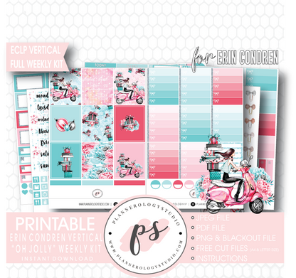 Oh Jolly (Christmas) Full Weekly Kit Printable Planner Digital Stickers (for use with Erin Condren Vertical) - Plannerologystudio