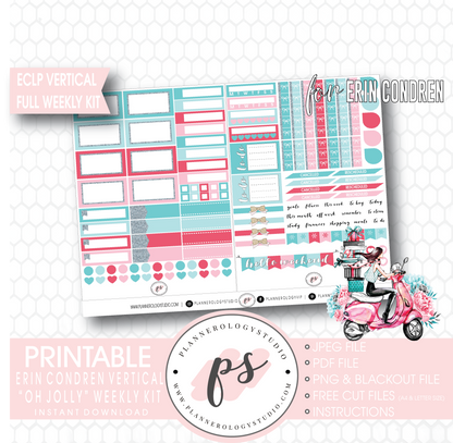 Oh Jolly (Christmas) Full Weekly Kit Printable Planner Digital Stickers (for use with Erin Condren Vertical) - Plannerologystudio