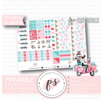 Oh Jolly (Christmas) Full Weekly Kit Printable Planner Digital Stickers (for use with Erin Condren Vertical) - Plannerologystudio
