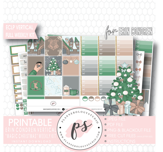 Magic Christmas (Harry Potter Inspired) Full Weekly Kit Printable Planner Digital Stickers (for use with Erin Condren Vertical) - Plannerologystudio