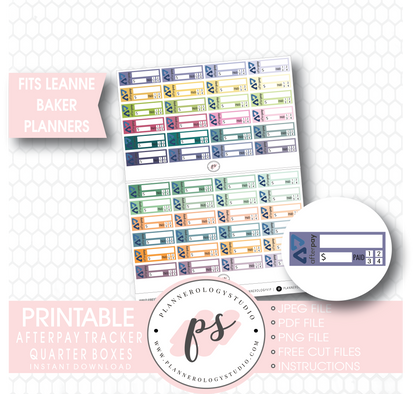 Afterpay Tracker Quarter Boxes Printable Planner Stickers (for Leanne Baker Planners) - Plannerologystudio
