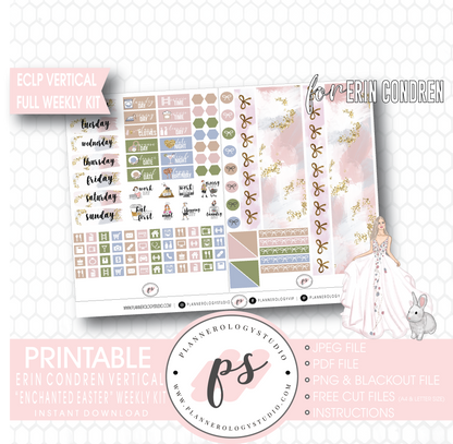 Enchanted Easter Full Weekly Kit Printable Planner Digital Stickers (for use with Erin Condren Vertical) - Plannerologystudio