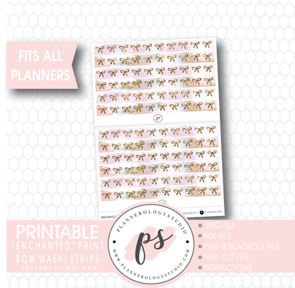 Enchanted Print Pattern Bow Icon Washi Strip Digital Printable Planner Stickers - Plannerologystudio