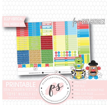Toys (Toy Story) Full Weekly Kit Printable Planner Digital Stickers (for use with Erin Condren Vertical) - Plannerologystudio