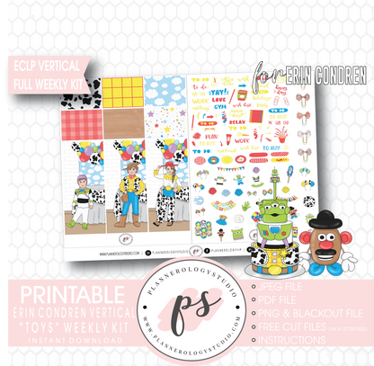 Toys (Toy Story) Full Weekly Kit Printable Planner Digital Stickers (for use with Erin Condren Vertical) - Plannerologystudio