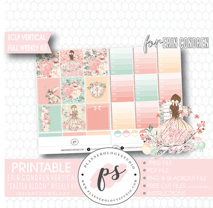 Easter Bloom Full Weekly Kit Printable Planner Digital Stickers (for use with Erin Condren Vertical) - Plannerologystudio