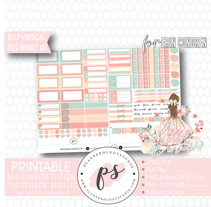 Easter Bloom Full Weekly Kit Printable Planner Digital Stickers (for use with Erin Condren Vertical) - Plannerologystudio