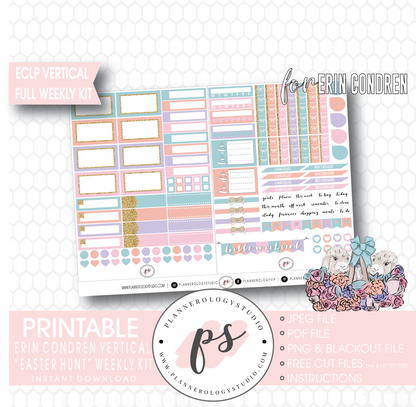 Easter Hunt Full Weekly Kit Printable Planner Digital Stickers (for use with Erin Condren Vertical - Plannerologystudio
