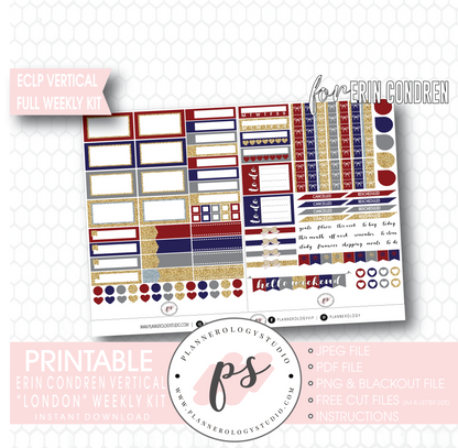 London Stock Photography Full Weekly Kit Digital Printable Planner Stickers (for use with Erin Condren Vertical) - Plannerologystudio