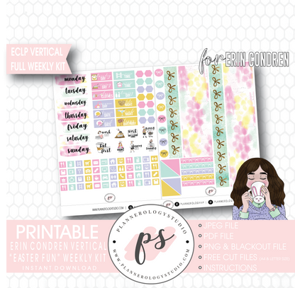 Easter Fun Full Weekly Kit Printable Planner Digital Stickers (for use with Erin Condren Vertical - Plannerologystudio