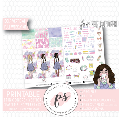 Easter Fun Full Weekly Kit Printable Planner Digital Stickers (for use with Erin Condren Vertical - Plannerologystudio
