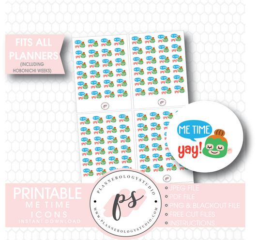 Me Time Icons Digital Printable Planner Stickers Digital Printable Planner Stickers - Plannerologystudio