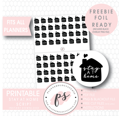 Stay at Home Icons Digital Printable Planner Stickers (Freebie) - Plannerologystudio