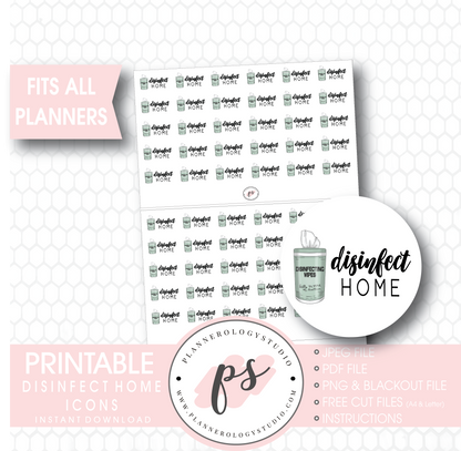 Disinfect Home Icons Digital Printable Planner Stickers - Plannerologystudio