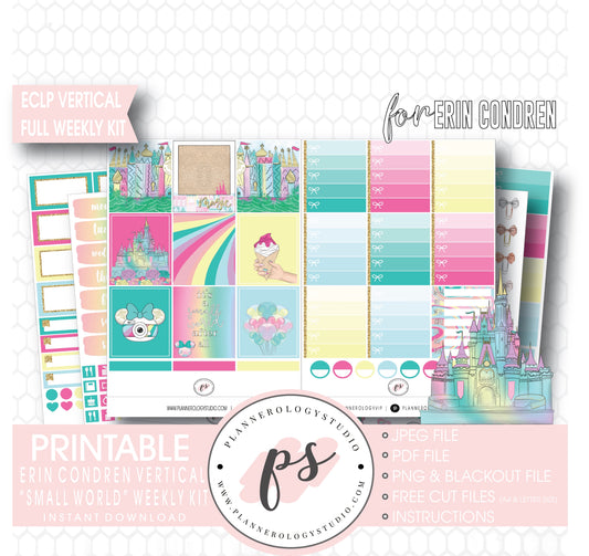 Small World (Disney Inspired) Full Weekly Kit Printable Planner Digital Stickers (for use with Erin Condren Vertical) - Plannerologystudio