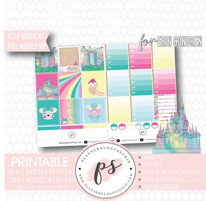 Small World (Disney Inspired) Full Weekly Kit Printable Planner Digital Stickers (for use with Erin Condren Vertical) - Plannerologystudio