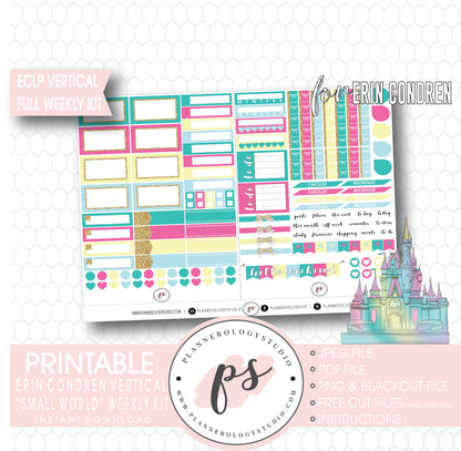 Small World (Disney Inspired) Full Weekly Kit Printable Planner Digital Stickers (for use with Erin Condren Vertical) - Plannerologystudio