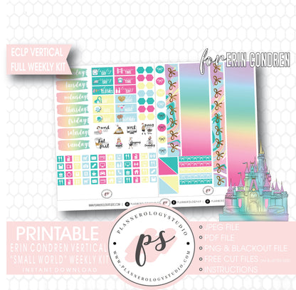 Small World (Disney Inspired) Full Weekly Kit Printable Planner Digital Stickers (for use with Erin Condren Vertical) - Plannerologystudio
