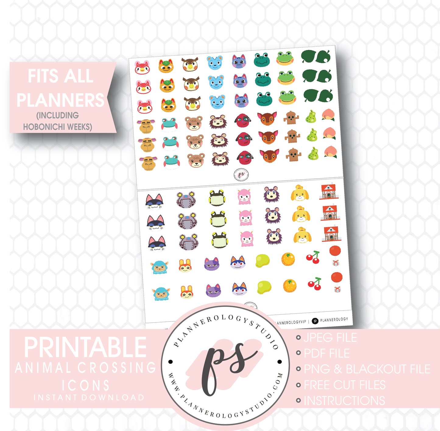 Animal Crossing Icons Digital Printable Planner Stickers - Plannerologystudio