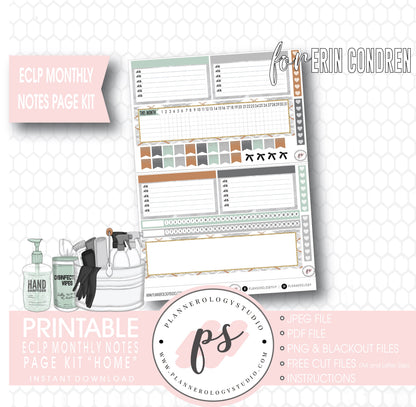 Home Monthly Notes Page Kit Digital Printable Planner Stickers (for use with ECLP) - Plannerologystudio